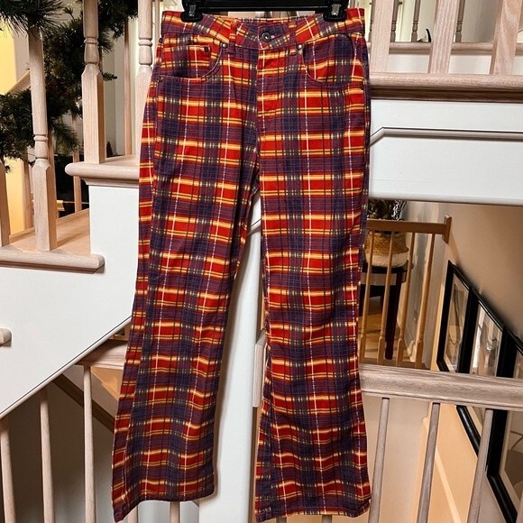 The Ragged Priest Register Plaid Flare Jeans 28 - Picture 6 of 13